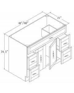 Vanities with Drawers 48 60-Shaker Espresso